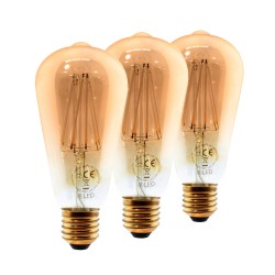 Pack 3 LED Bulbs ST64 12W...