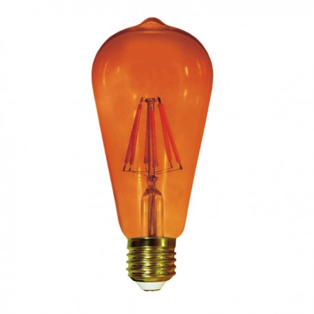 Bombilla Filamento LED ST64 E27 6W Ámbar Bombilla Filamento LED ST64 E27 6W Ámbar