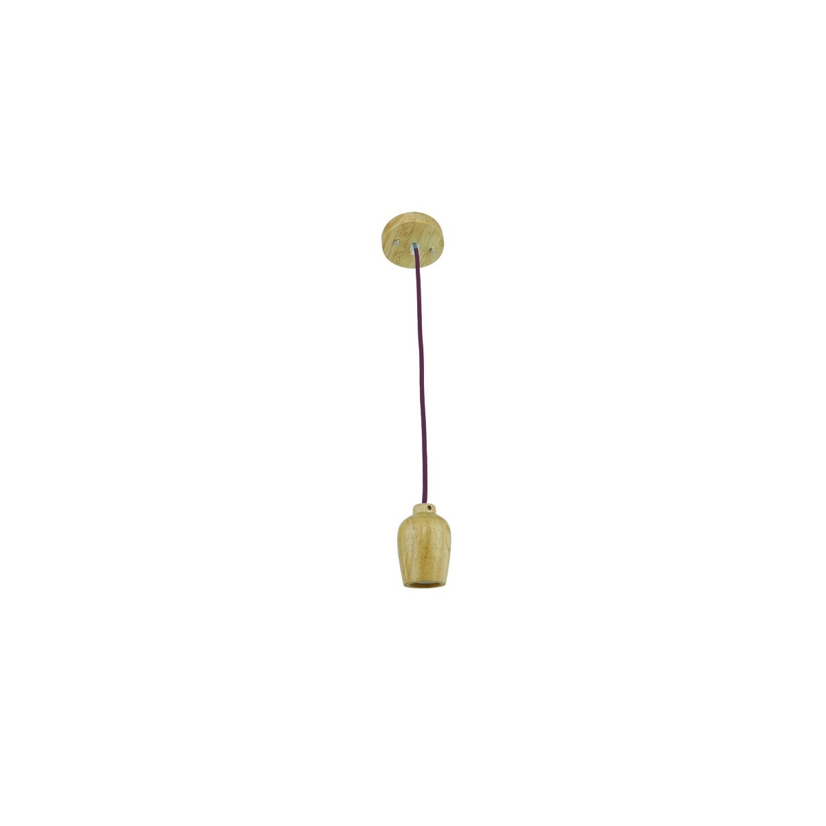 Portalámparas madera con cable marrón Portalámparas madera con cable marrón