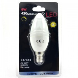 E14 VELA BLÍSTER 6W 420 LM (4200ºK)