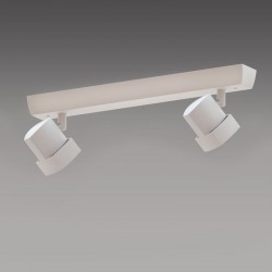 REGLETA 2 FOCOS MOKA BLANCO/MATE