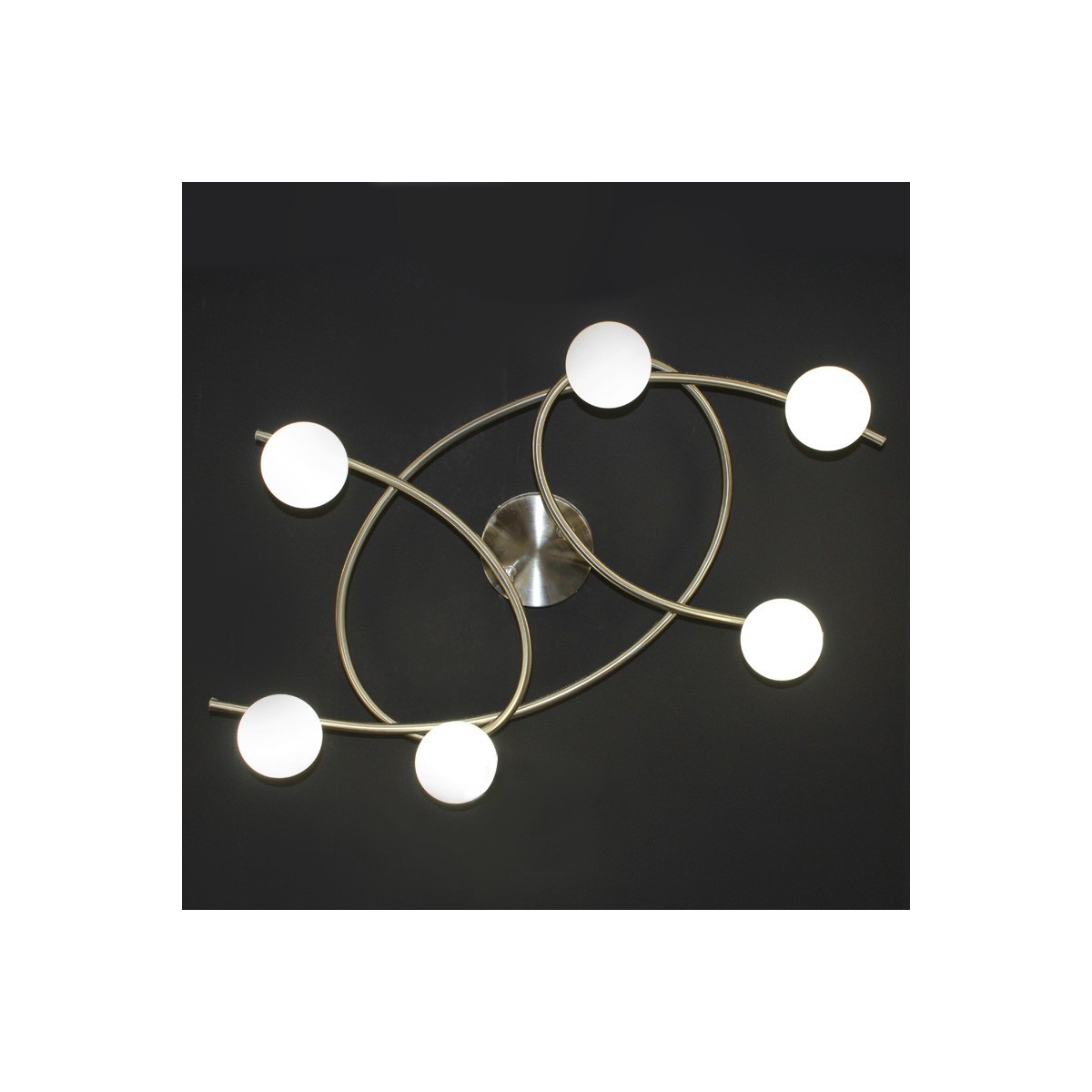 Lotto 6-Light Flush Mount Satin Nickel Opal Shades Lotto 6-Light Flush Mount Satin Nickel Opal Shades