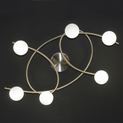 PLAFÓN 6 LUCES LOTTO NIQUEL SATINADO