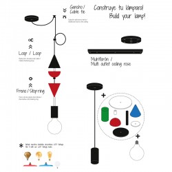 Regleta 5 taladros grafito