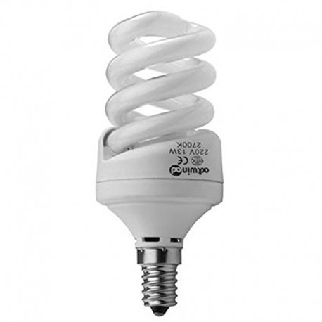 Bombilla espiral de bajo consumo E14, 13W, 2700K, Bombilla espiral de bajo consumo E14, 13W, 2700K,