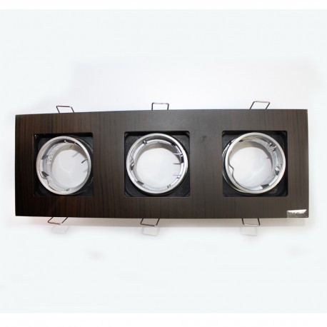 Empotrable tres luces 50W Odin wengué Empotrable tres luces 50W Odin wengué