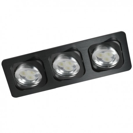 Recessed Double Tilt Black Three Light