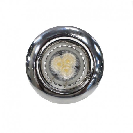 Chrome LED Recessed Light GU10 7W Round Tilting