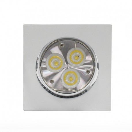 Empotrable LED GU10 6W cuadrado basculante blanco Empotrable LED GU10 6W cuadrado basculante blanco