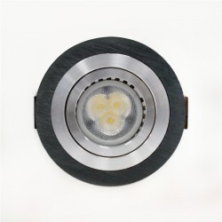 Empotrable LED GU10 7W redondo basculante negro