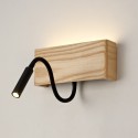 Aplique LED de madera Ravel 5W+3W con USB