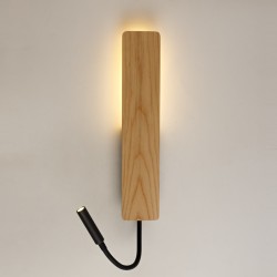 Aplique LED de madera Ravel 5W+3W con USB
