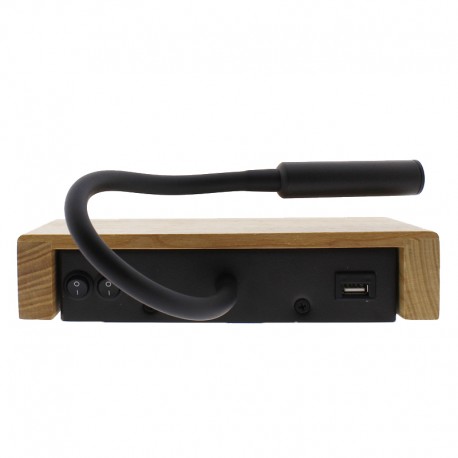 Aplique LED de madera Ravel 5W+3W con USB