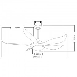 Noro DC LED Ceiling Fan 20W CCT Black