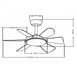 VENTILADOR LED CCT 6 PALAS MODE BLANCO