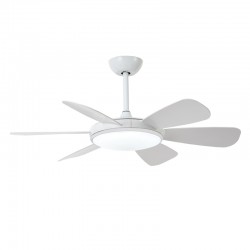 LED Ceiling Fan 3 CCT Ekos White CristalRecord Cristal Record Mode Ventilador de Techo Blanco Motor DC 106cm