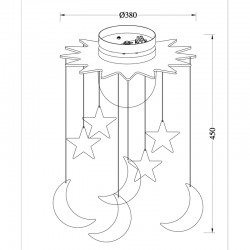 PLAFON DE TECHO INFANTIL AMARILLO FUGAZ