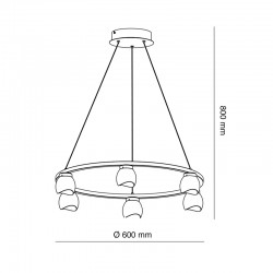 LAMPARA DE TECHO LED FANY 6X5W 3000K