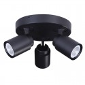 3 GU10 SPOTLIGHT CEILING PLATE HUM BLACK