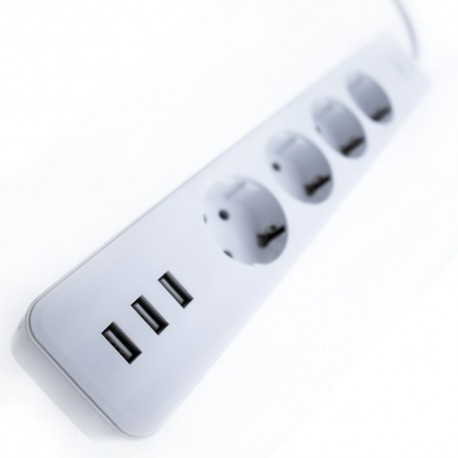 REGLETA SMART 4 ENCHUFES Y 3 USB