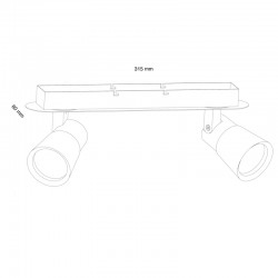 Iris 2-Light 31.5cm Flush Mount GU10 White-Chrome