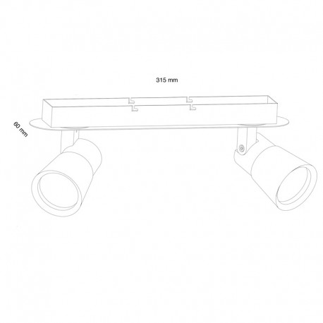 Iris 2-Light 31.5cm Flush Mount GU10 White-Chrome