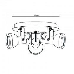 PLAFON FOCOS GU10 HELI CUERO