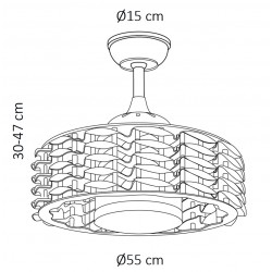 DC LED ceiling fan 24W without blades Alum model
