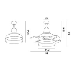 Bell DC ceiling fan 50W LED