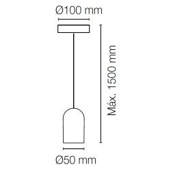 Portalámparas colgante latón cuero