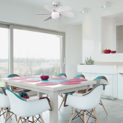 Ventilador 6 palas 76cm -  Tabit blanco