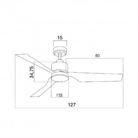 VENTILADOR LED CCT 3 PALAS EKOS PLATA