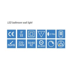 aplique baño led 6w 4000K madrid cromo