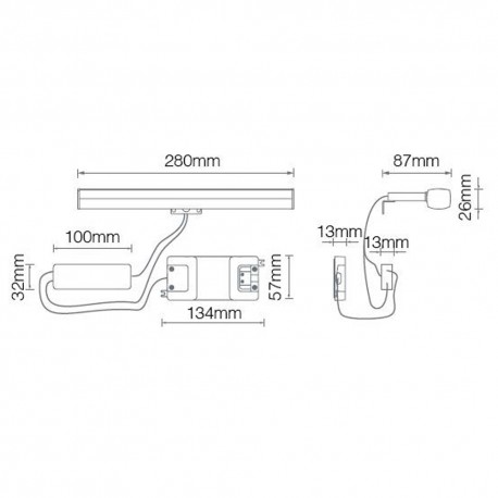 aplique baño led 6w 5700K soria cromo