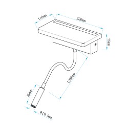 Bach LED Wall Light 5W+3W USB Wood