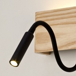 Aplique LED de madera Ravel 5W+3W con USB