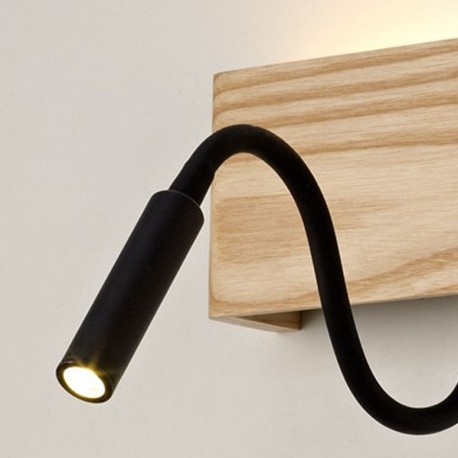Aplique LED de madera Ravel 5W+3W con USB