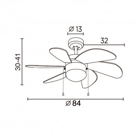 Tabit Ceiling Fan 84 cm Brown