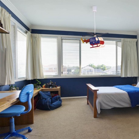 BRAVO BLUE HELICOPTER CHILDREN'S CEILING LIGHT