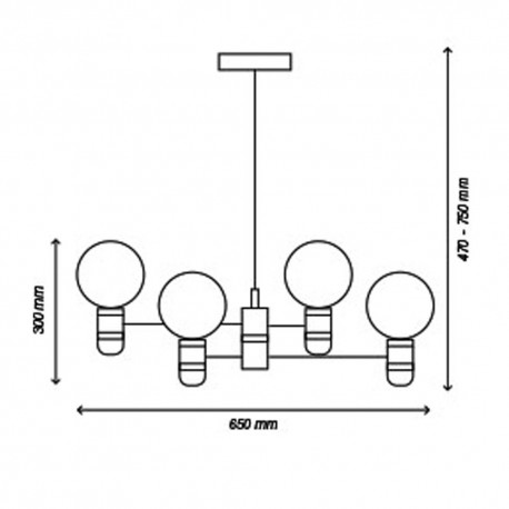 Colgante MIYAKO grafito 4 luces