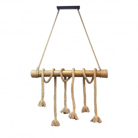 BAMBOO PENDANT CEILING LAMP WITH 6 LIGHTS