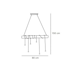 BAMBOO PENDANT CEILING LAMP WITH 6 LIGHTS