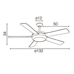 Ventilador 5 palas 132cm - Randy blanco
