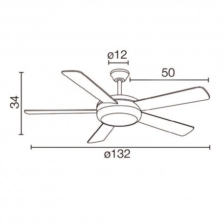 Ventilador 5 palas 132cm - Randy blanco