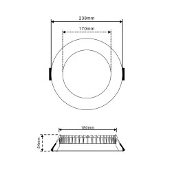 Soner LED Downlight 30W IP44 3CCT 3370Lm