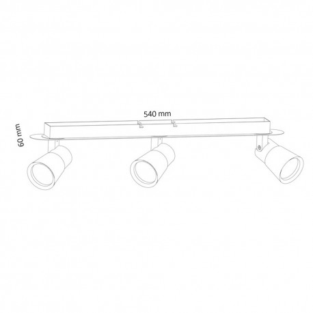 IRIS GU10 SPOTLIGHTS CEILING BAR NICKEL-CHROME