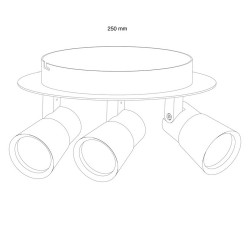 PLAFON FOCOS GU10 IRIS BLANCO CROMO