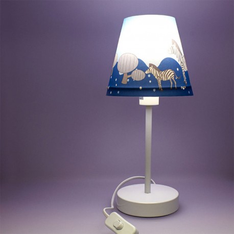  Lámpara de mesa de noche con diseño de elefante de resina,  lámpara de escritorio para niño o niña, dormitorio, estudio, mesita de  noche para niños, diseño de elefante, color azul 