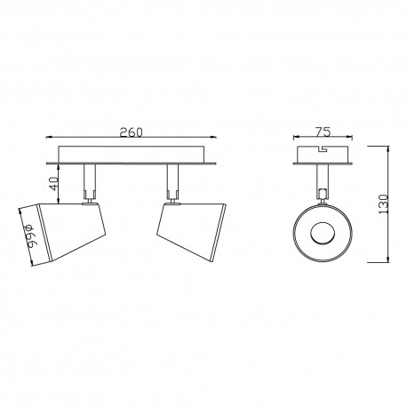 2 spotlights LED 10W ICE nickel