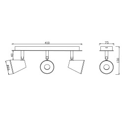 regleta 3 focos led 10W ICE blanca